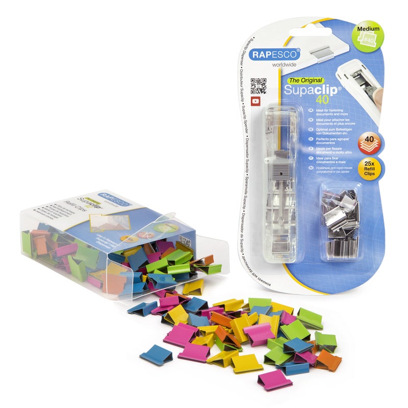 Rapesco Supaclip #40 & 150 Multicoloured Refills (1299) - Image 5